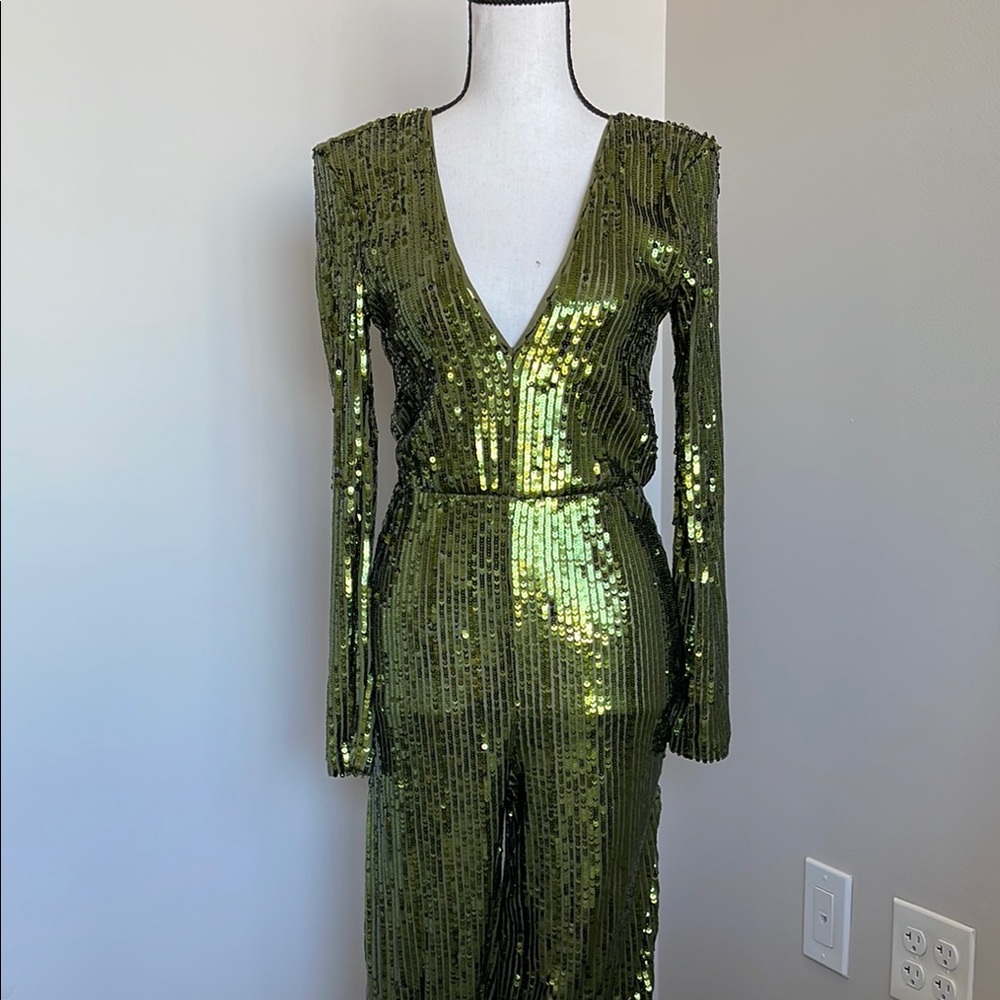 Sequin Green Jumpsuit
